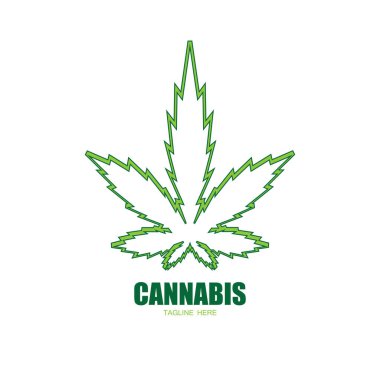 Esrar marihuana yaprağı ikon vektörü