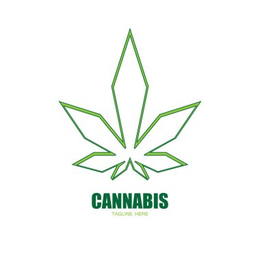 Esrar marihuana yaprağı ikon vektörü