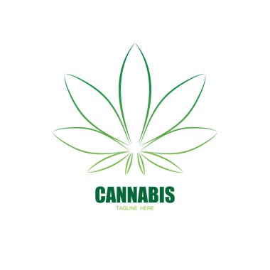 Esrar marihuana yaprağı ikon vektörü