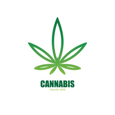 Esrar marihuana yaprağı ikon vektörü