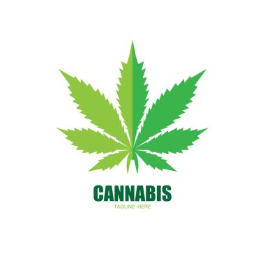 Esrar marihuana yaprağı ikon vektörü