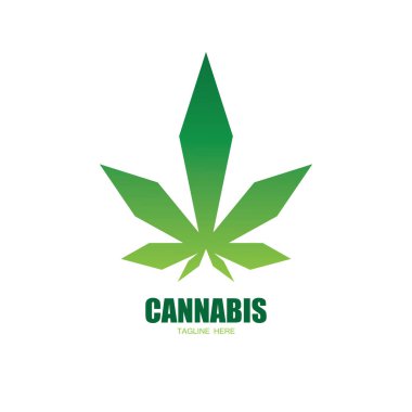 Esrar marihuana yaprağı ikon vektörü