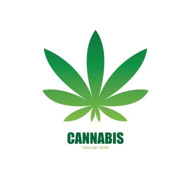 Esrar marihuana yaprağı ikon vektörü