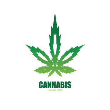 Esrar marihuana yaprağı ikon vektörü