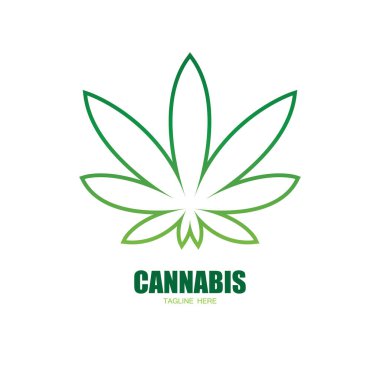 Esrar marihuana yaprağı ikon vektörü