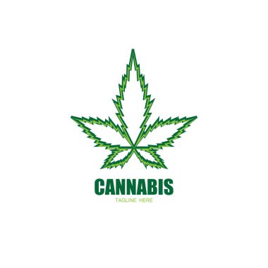 Esrar marihuana yaprağı ikon vektörü