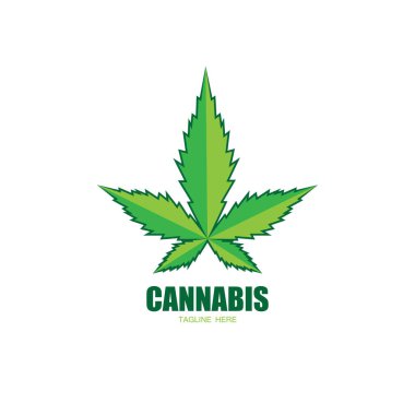 Esrar marihuana yaprağı ikon vektörü