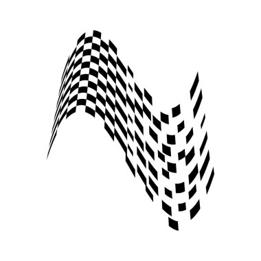 Yarış bayrağı simgesi, basit tasarım illüstrasyon vektörü