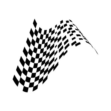 Yarış bayrağı simgesi, basit tasarım illüstrasyon vektörü