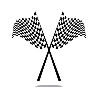 Yarış bayrağı simgesi, basit tasarım illüstrasyon vektörü
