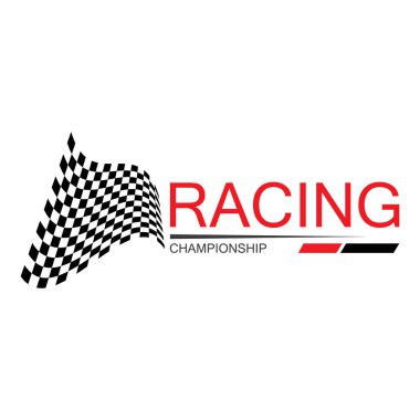 Yarış bayrağı simgesi, basit tasarım illüstrasyon vektörü