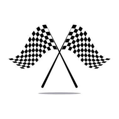 Yarış bayrağı simgesi, basit tasarım illüstrasyon vektörü