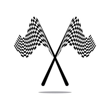 Yarış bayrağı simgesi, basit tasarım illüstrasyon vektörü