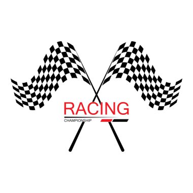 Yarış bayrağı simgesi, basit tasarım illüstrasyon vektörü