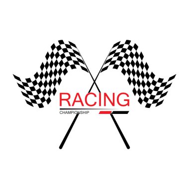 Yarış bayrağı simgesi, basit tasarım illüstrasyon vektörü