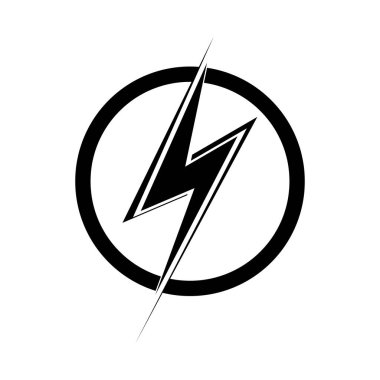 Şimşek şimşeği elektrik logosu tasarım şablonu