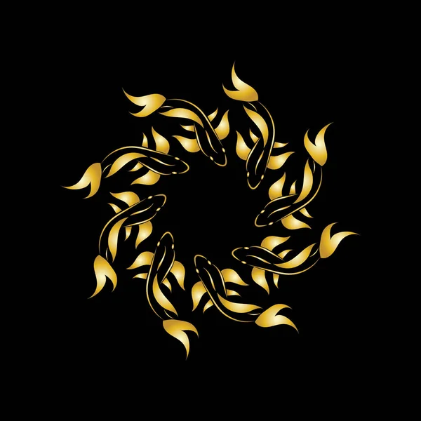 Goldfisch Und Yin Yang Logo Vektor Icon Design Vorlage — Stockvektor