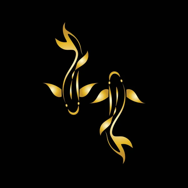 Peixe Ouro Yin Yang Logotipo Vetor Ícone Modelo Design — Vetor de Stock