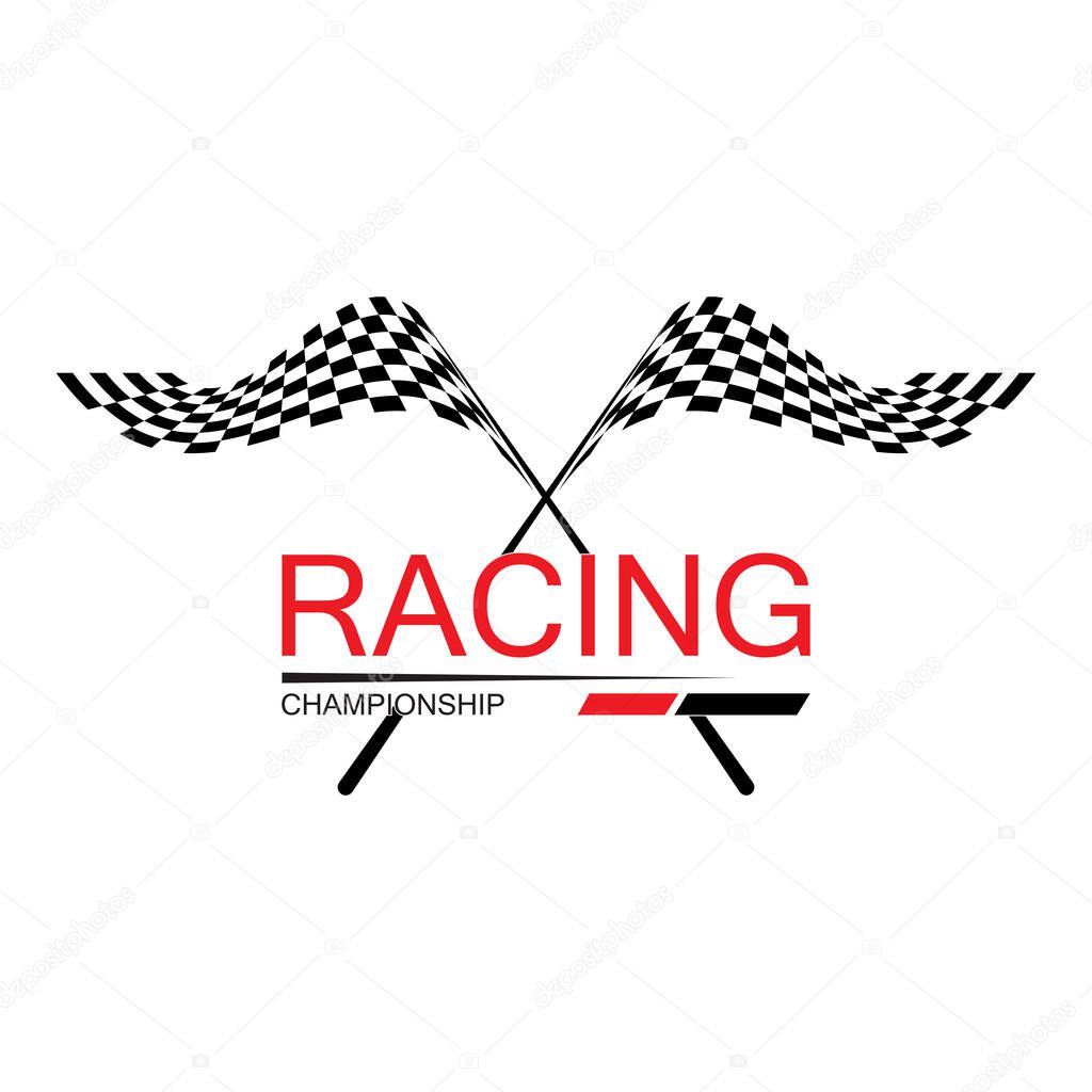 Race flag icon, simple design illustration vector