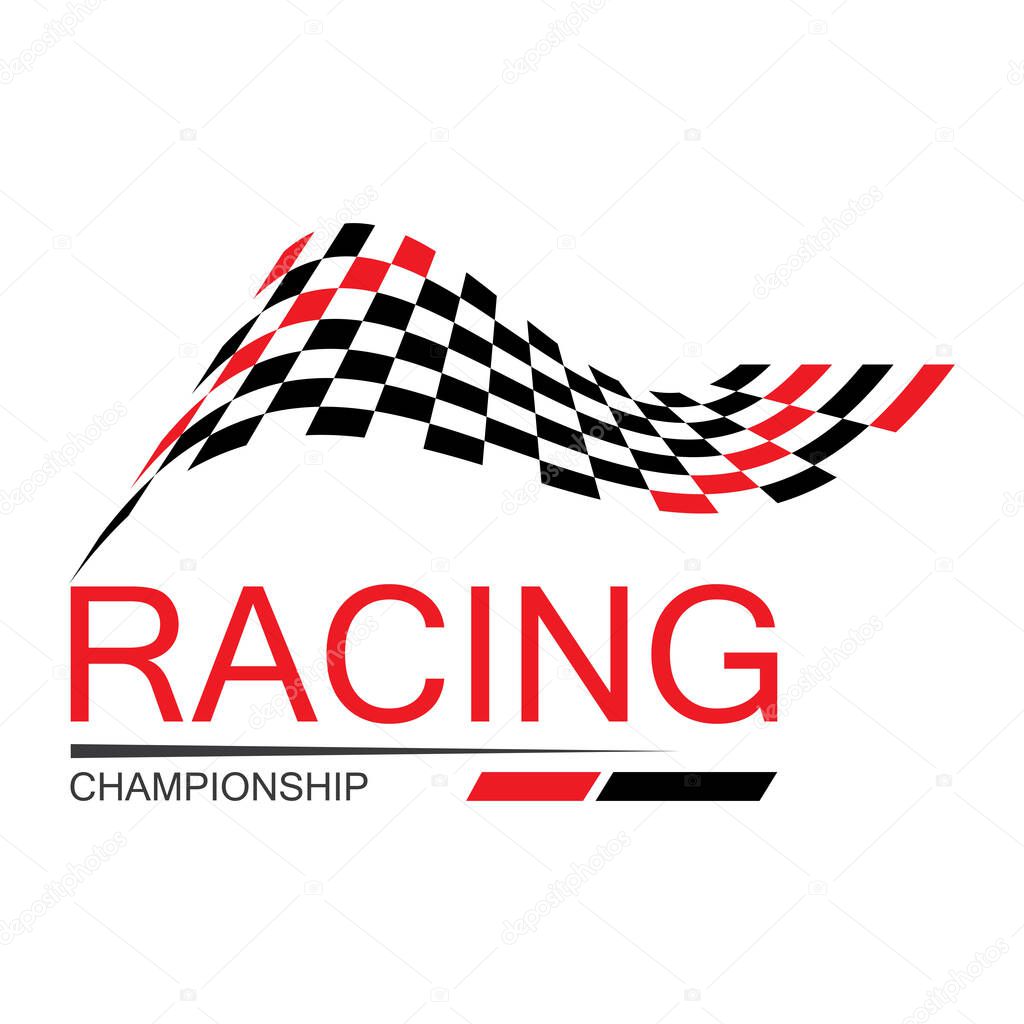 Race flag icon, simple design illustration vector