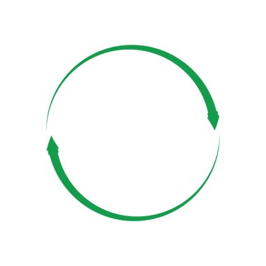 yeşil ok geri dönüşüm logo vektör şablonu