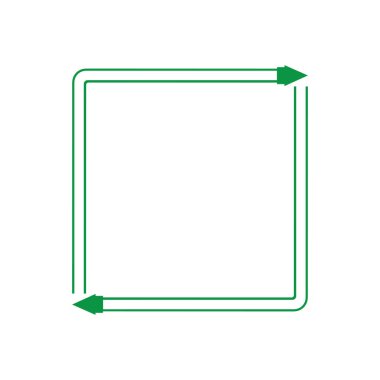 yeşil ok geri dönüşüm logo vektör şablonu