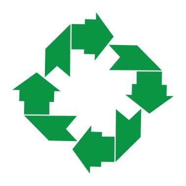 yeşil ok geri dönüşüm logo vektör şablonu