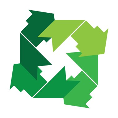 yeşil ok geri dönüşüm logo vektör şablonu