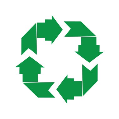 yeşil ok geri dönüşüm logo vektör şablonu