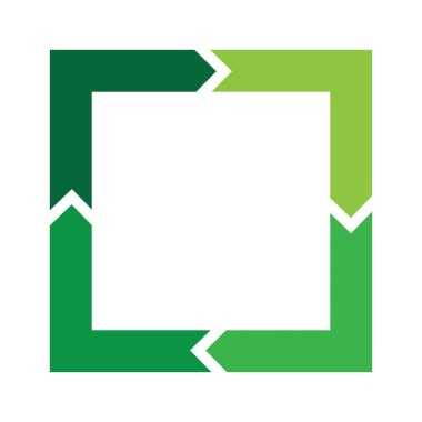 yeşil ok geri dönüşüm logo vektör şablonu