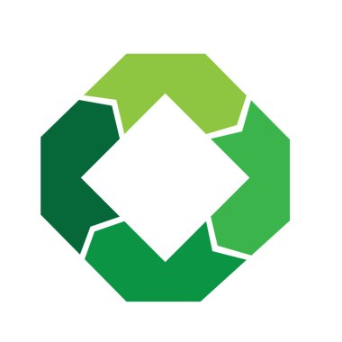 yeşil ok geri dönüşüm logo vektör şablonu