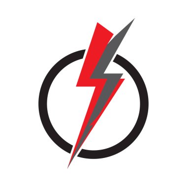 Şimşek şimşeği elektrik logosu tasarım şablonu