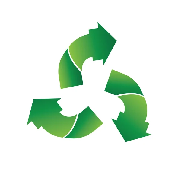 Grüner Pfeil Recycelt Logo Vektor Icon Vorlage — Stockvektor