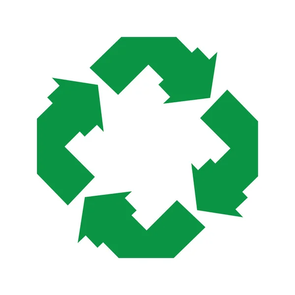 Modelo Ícone Vetor Logotipo Reciclagem Seta Verde —  Vetores de Stock