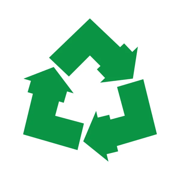 Grüner Pfeil Recycelt Logo Vektor Icon Vorlage — Stockvektor