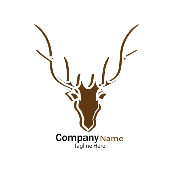 鹿の頭のロゴテンプレートベクトルアイコンイラストデザイン — ストックベクタ