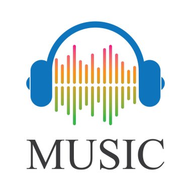 müzik logosu vektör tasarım örnekleme şablonu