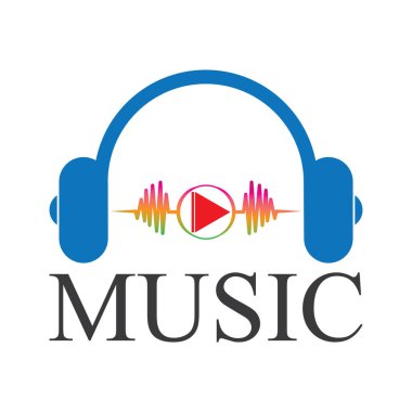 müzik logosu vektör tasarım örnekleme şablonu