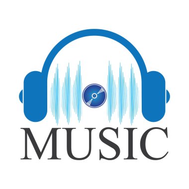 müzik logosu vektör tasarım örnekleme şablonu
