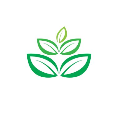 Yeşil yapraklı ekoloji doğa element vektörü