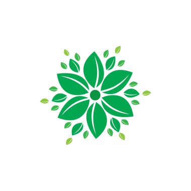 Yeşil yapraklı ekoloji doğa element vektörü