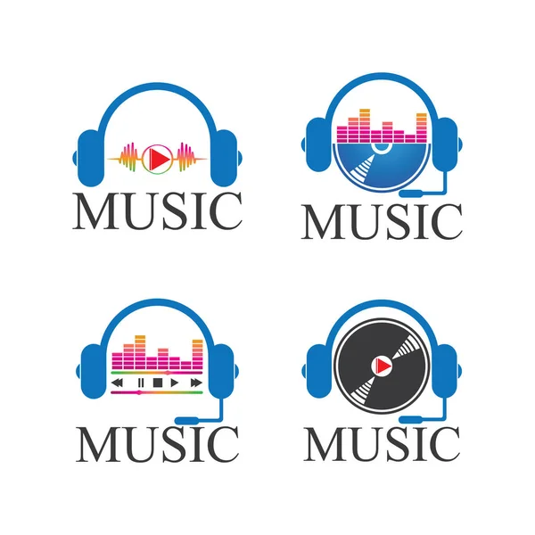 Icono Del Logotipo Música Vector Diseño Ilustración Plantilla — Vector de stock