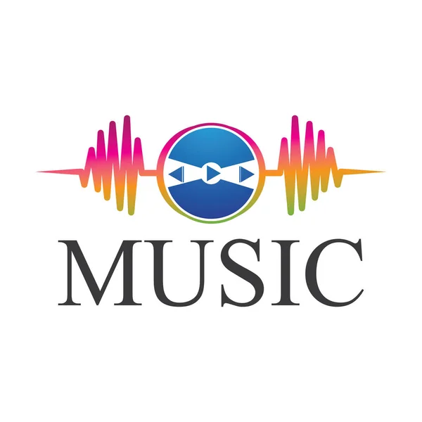 Musik Logo Symbol Vektor Design Illustration Vorlage — Stockvektor