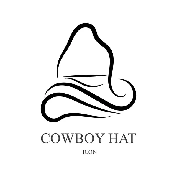 Chapeau Cow Boy Logo Icône Vectoriel Modèle Conception — Image vectorielle