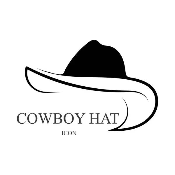 Chapeau Cow Boy Logo Icône Vectoriel Modèle Conception — Image vectorielle