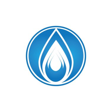 Su damlası logo şablonu çizimi - Vektör