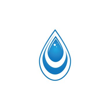 Su damlası logo şablonu çizimi - Vektör