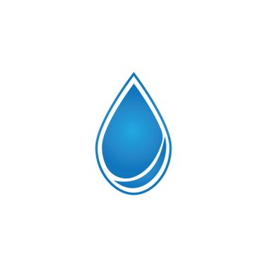 Su damlası logo şablonu çizimi - Vektör