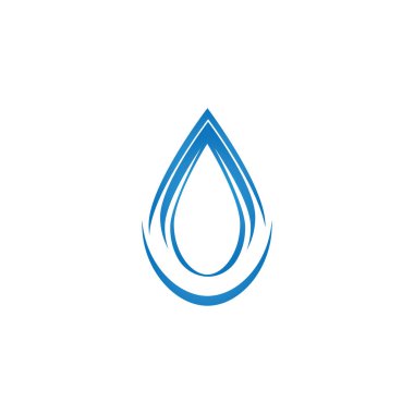 Su damlası logo şablonu çizimi - Vektör