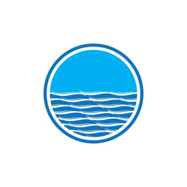 Su Dalgası sembolü ve simge logo şablonu vektörü